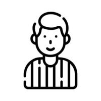 A handy line style icon showing referee character vector