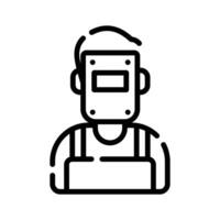 A handy line style icon depicting welder avatar vector