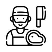 A ready to use line icon showing butcher character vector