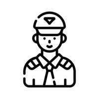 A customizable line style icon depicting pilot profile vector
