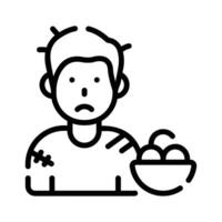 Check out premium line icon showing beggar child with a bowl vector