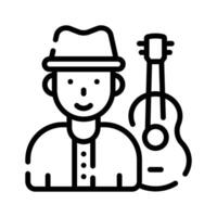 Catch a sight of this trendy line icon of musician with guitar vector