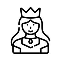 Get this handy outline style icon of queen character vector