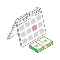 Payment dues icon creatively designed in isometric style vector