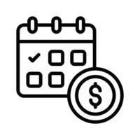 Visually engaging icon of due payment designed in line style vector
