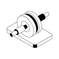 A captivating isometric style icon of ab roller. vector