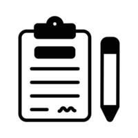 Easy to edit glyph style icon showing business contract. vector