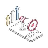 Ready to use isometric outline icon denoting business marketing vector