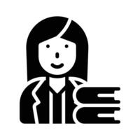 Have a look at this trendy glyph icon of librarian vector