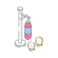 Gym punching bag icon designed in isometric style vector