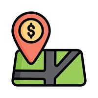 Catch a sight of this modern flat outline icon of money location vector