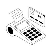 A handy isometric icon depicting pos terminal. vector