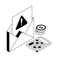 Have a look at this modern isometric showing payment error. vector