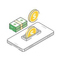 Ready to use isometric icon of phone payment vector
