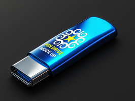 Display ready Pen drive mock up perfect for showcasing branding and design in Pen drive mock up psd