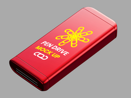 Realistic and creative Pen Drive Mock Up Ultra Realistic USB Drive With Shadow And Reflection psd