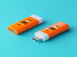 Ultra sleek Pen drive mock up designed for USB flash drive branding and Pen drive mock up design psd