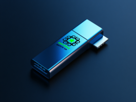 Smart portable Pen drive mock up for storing data with backup Pen drive mock up features psd