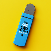 Pen Drive Mock Up Realistic USB Flash Drive Isolated on solid Background psd