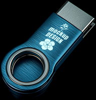 Lovely Pen Drive Mock Up High Capacity USB Stick With 128GB Memory For Big Data psd