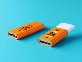 Realistic Pen drive mock up built for branding with USB flash Pen drive mock up display psd