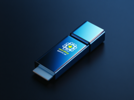 Minimal Pen drive mock up in clean display with vibrant Pen drive mock up and USB Pen drive mock up psd