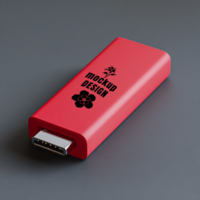Portable Pen Drive Mock Up Unique USB Memory Stick With Custom Shape And Texture psd