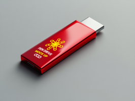 USB Pen drive mock up designed for compact storage and brand showcase with Pen drive mock up psd