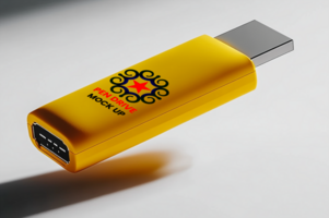 Modern tech Pen drive mock up with sleek design and efficient plug-in Pen drive mock up psd