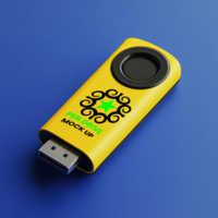Compact USB Pen drive mock up with branding Pen drive mock up for tech-savvy users psd