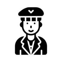 Get a glimpse of this glyph icon of soldier character vector