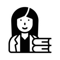 Have a look at this trendy glyph icon of librarian. vector