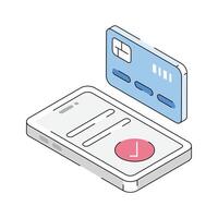 Card payment icon creatively designed in isometric style vector