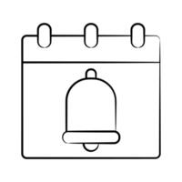 Get a sight of this hand drawn icon of appointment calendar with reminder bell vector