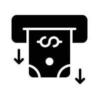 Ready to use glyph style icon of cash withdrawal vector