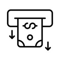 Ready to use linear style icon of cash withdrawal vector