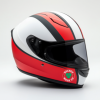 Helmet mock up showing motorist in helmet mock up ride with helmet mock up gear psd