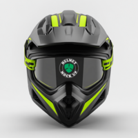 Helmet mock up artist piece with helmet mock up model for helmet mock up display psd