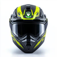 Modern helmet mock up with helmet mock up reflection in helmet mock up finish psd