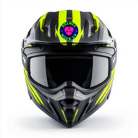 Editable helmet mock up preview with helmet mock up details and helmet mock up focus psd