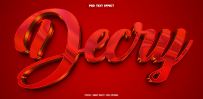 Decry 3D editable text effect psd