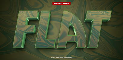 Flat 3D editable text effect psd