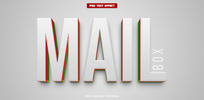Mail box 3D editable text effect psd