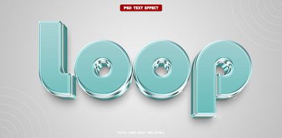 Loop 3D editable text effect psd