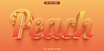 Peach grain 3D editable text effect psd