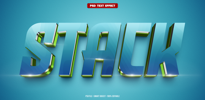 Stack 3D editable text effect psd