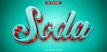 Soda 3D editable text effect psd