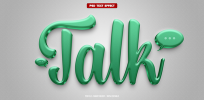 Talk 3D editable text effect psd