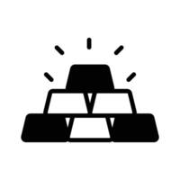 Grab this easy to use glyph icon of gold bars. vector