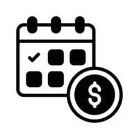Visually engaging icon of due payment designed in glyph style. vector